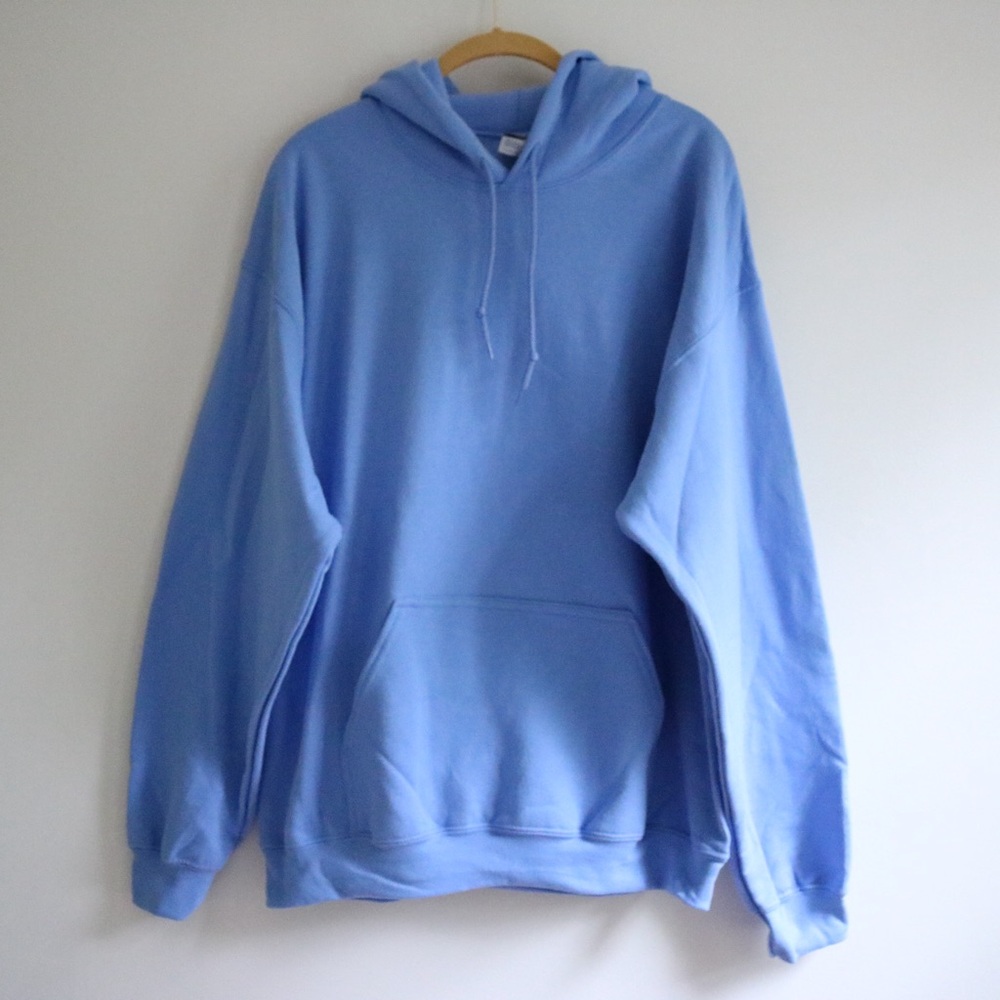 Blue Drop Shoulder Hoodie
